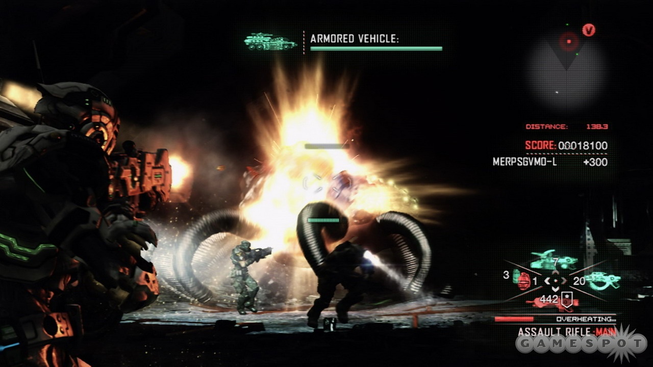 This is one of Vanquish's milder explosions.