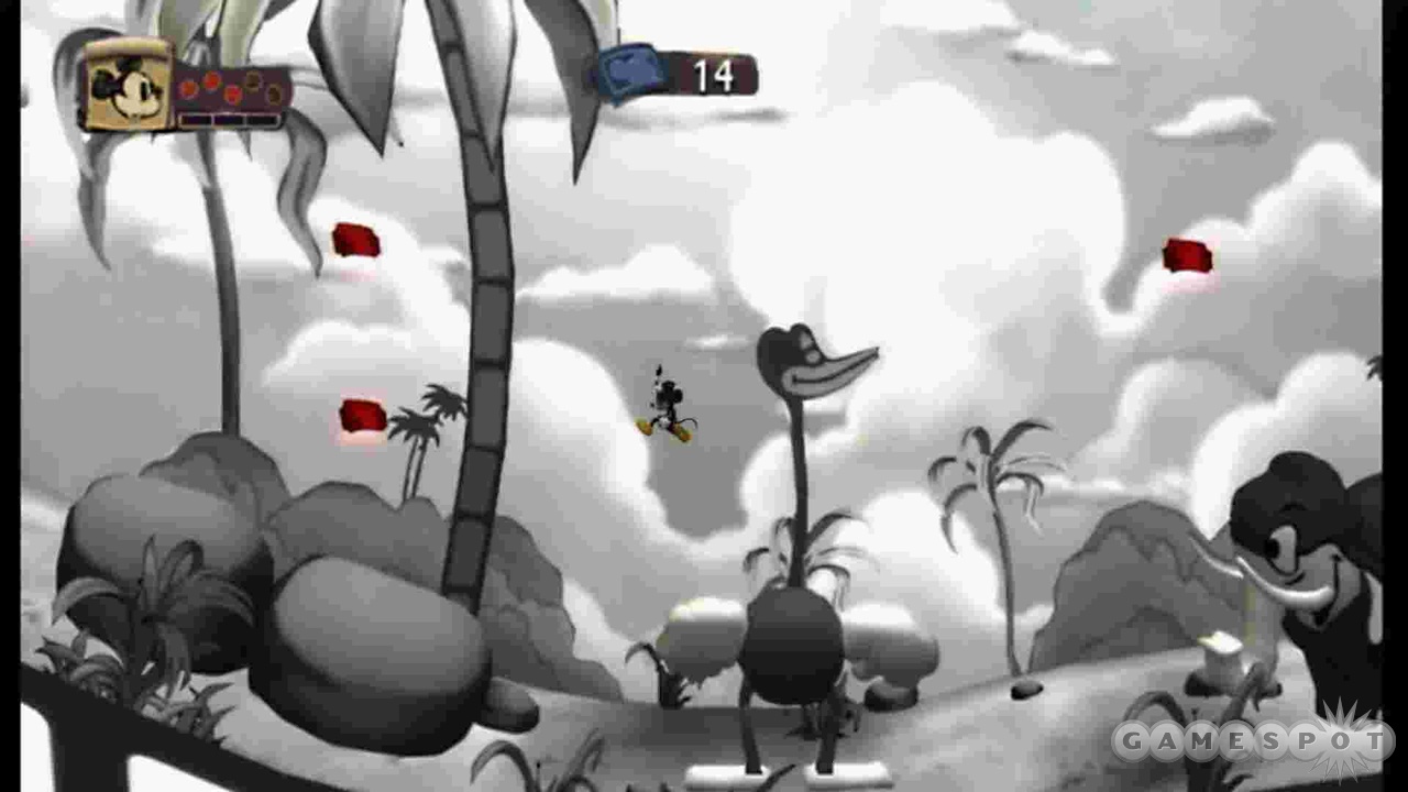An homage to classic 2D platforming and old Mickey cartoons.