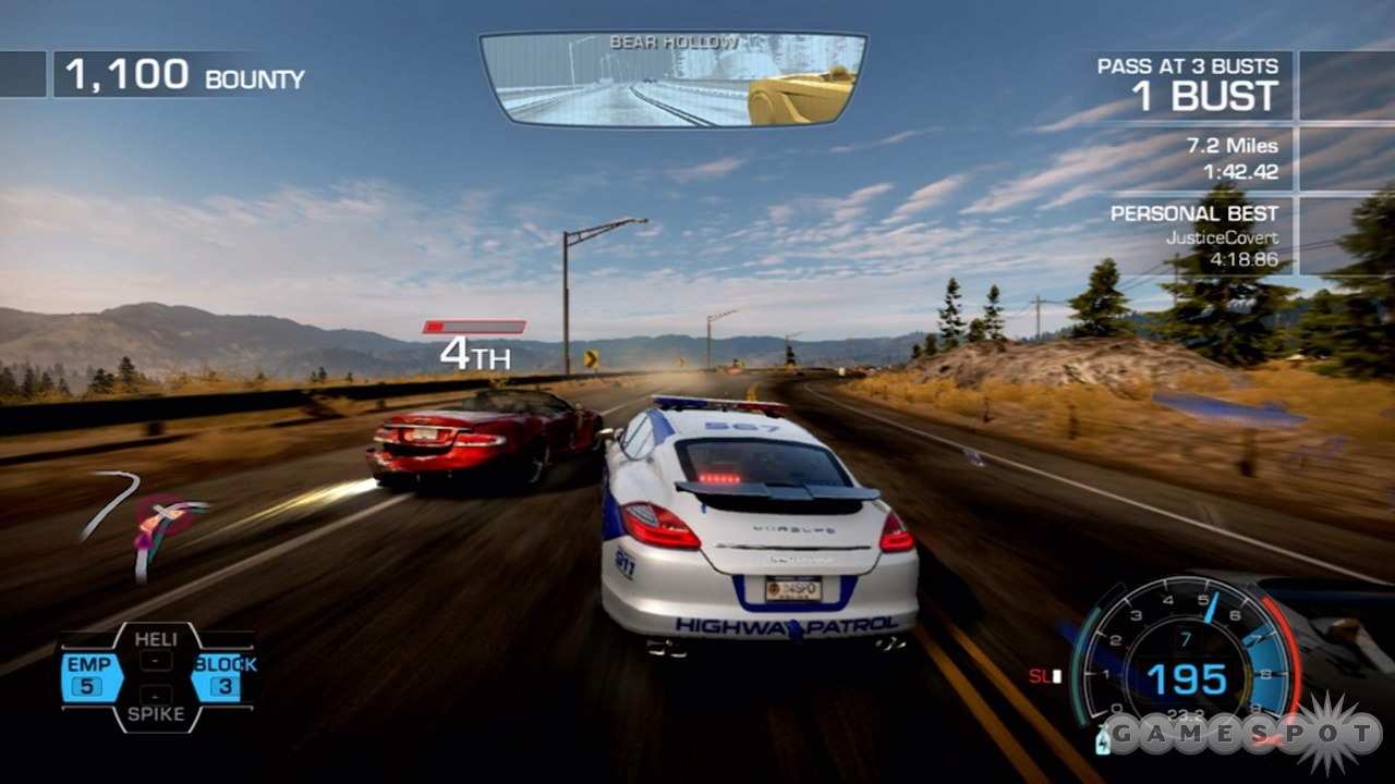 Hot Pursuit's cars are resilient enough that they get their own health bars.