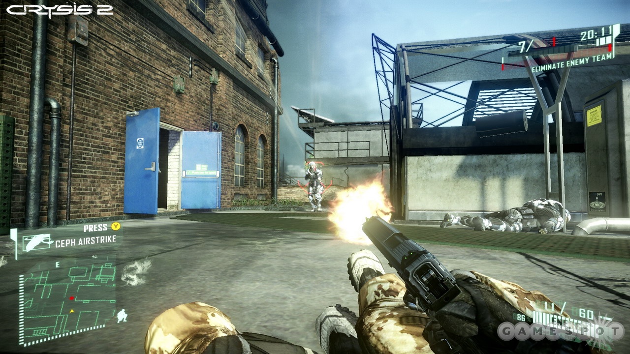 Sliding into action is just one of many options available to you in Crysis 2's multiplayer.