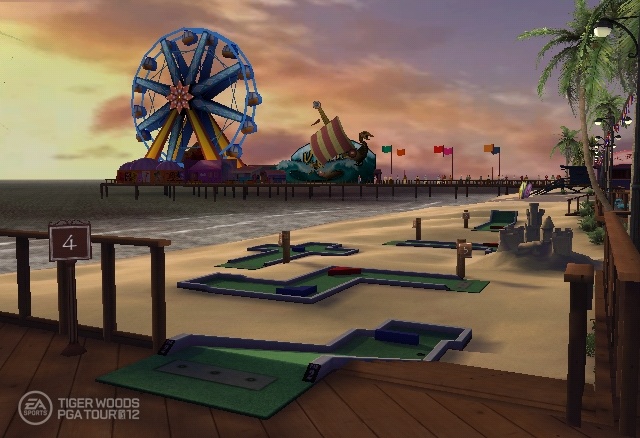 Minigolf is one of the unique game modes available in the Wii version of Tiger Woods 12.