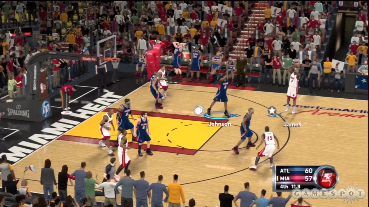 Just like in real life, LeBron takes a fall-away 3 pointer at the end of a game. And misses.
