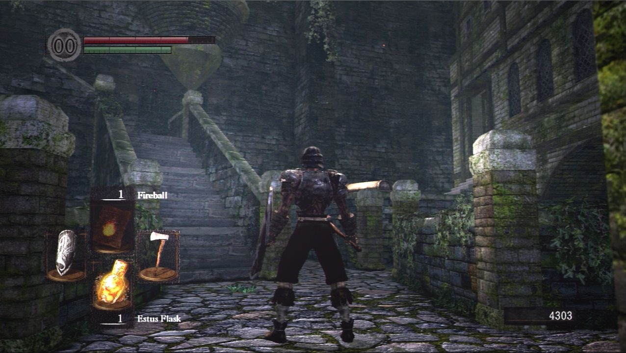 Staircase to the left leads to the Taurus Demon. To the right: the Black Knight.