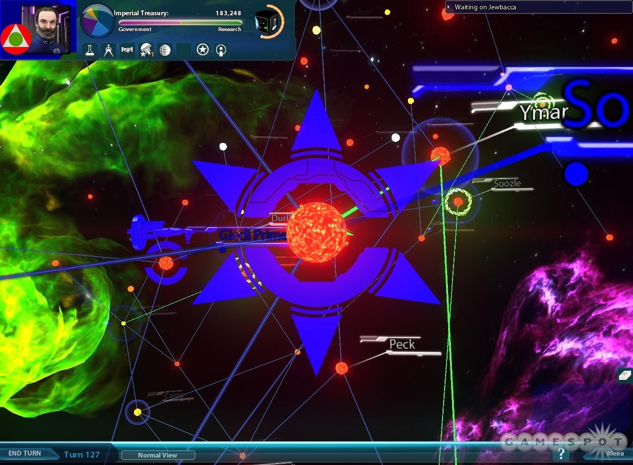 Sword of the Stars II is a pretty game. Even the galactic map is alive with colors and information.