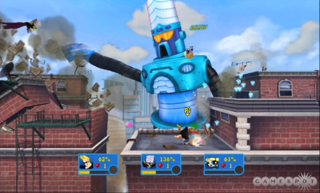 Punch Time Explosion XL does not advocate fighting on rooftops during giant robot attacks.