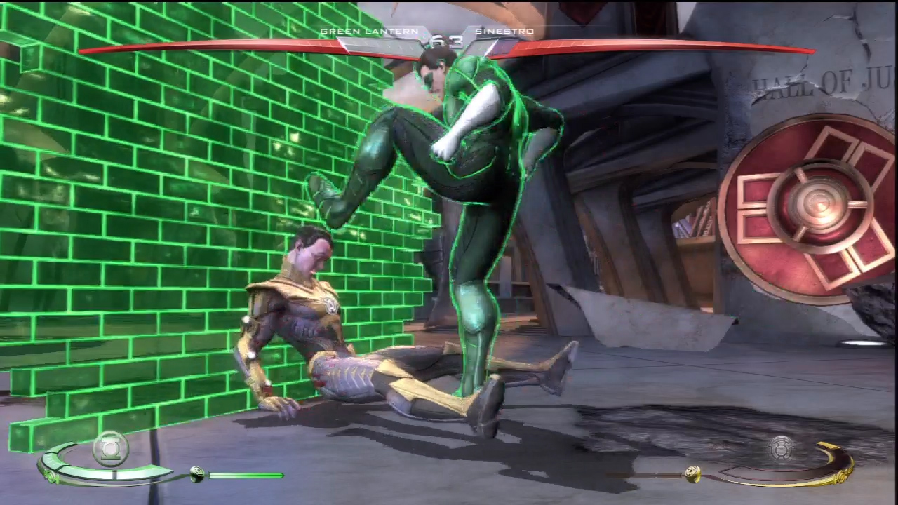 Injustice does not have rounds. Instead, you have two health bars, and when they run out the match is over.
