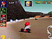 Mario kicks asphalt.