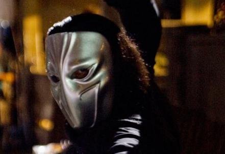 Taboo from the Black-Eyed Peas wears a mask to hide his identity in Street Fighter: The Legend of Chun Li.