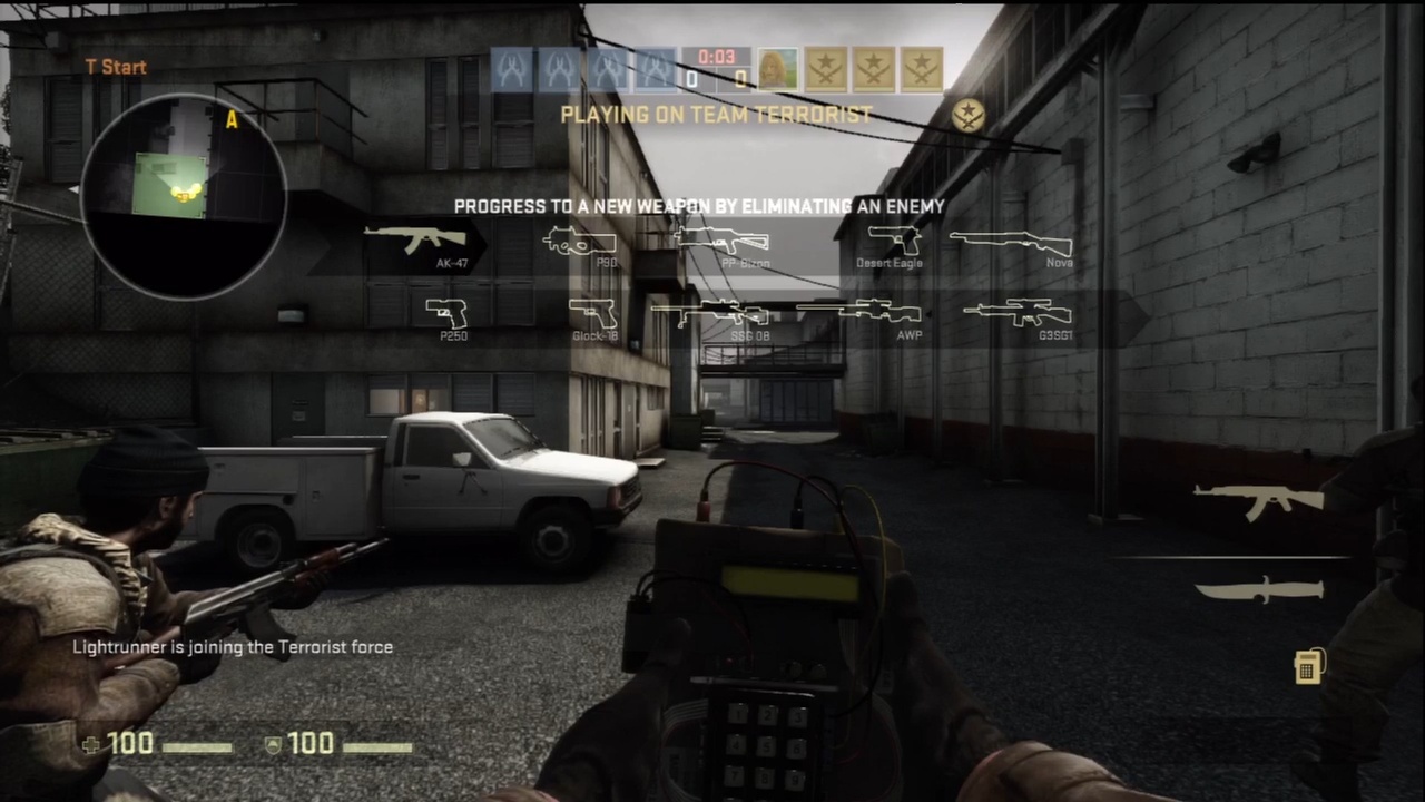 There are no vehicles in Counter-Strike, so don't bother trying to drive that pickup.