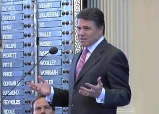 Gov. Rick Perry during the State of the State address.