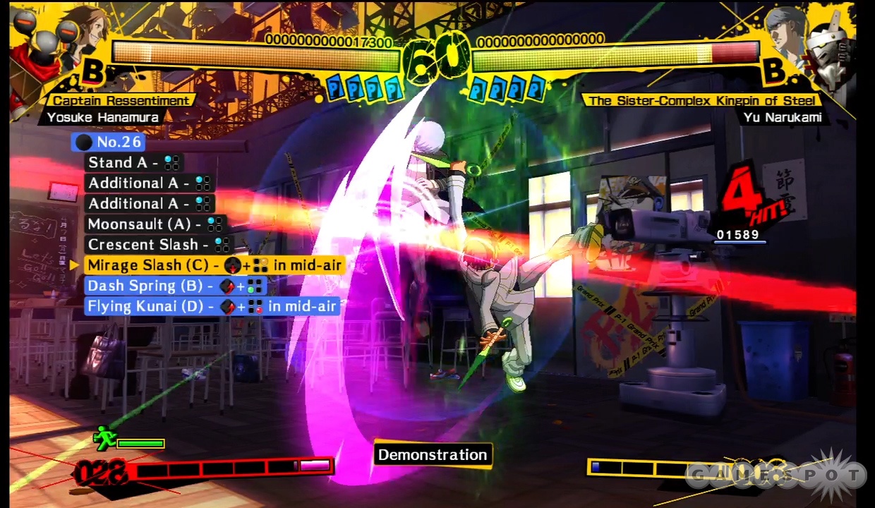 The character challenges include demonstrations to help with timing.