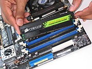 Be sure to match up the notches before you insert the RAM into the slot.