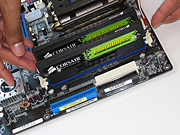 With dual channel memory, install RAM into the same colored slots.