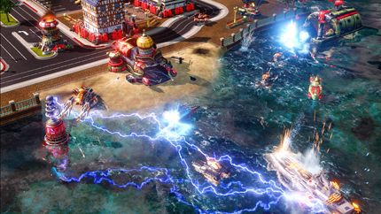 In Command & Conquer.: Red Alert 3, old-school meets new-school meets lightning bolts.