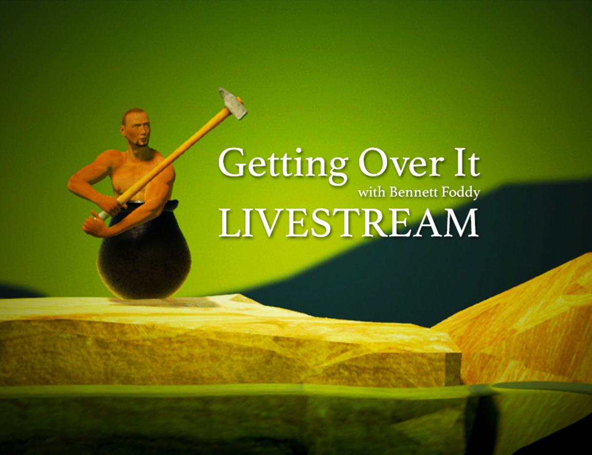 CAN I COMPLETE THIS GAME ??  GETTING OVER IT LIVE 
