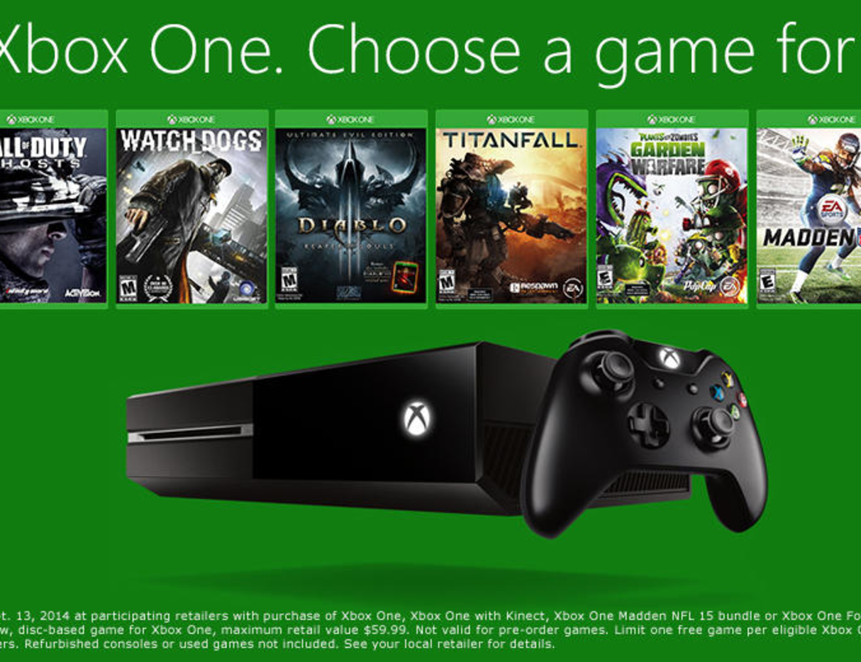 Free Game With Xbox One Promotion Starts Today at US Retailers
