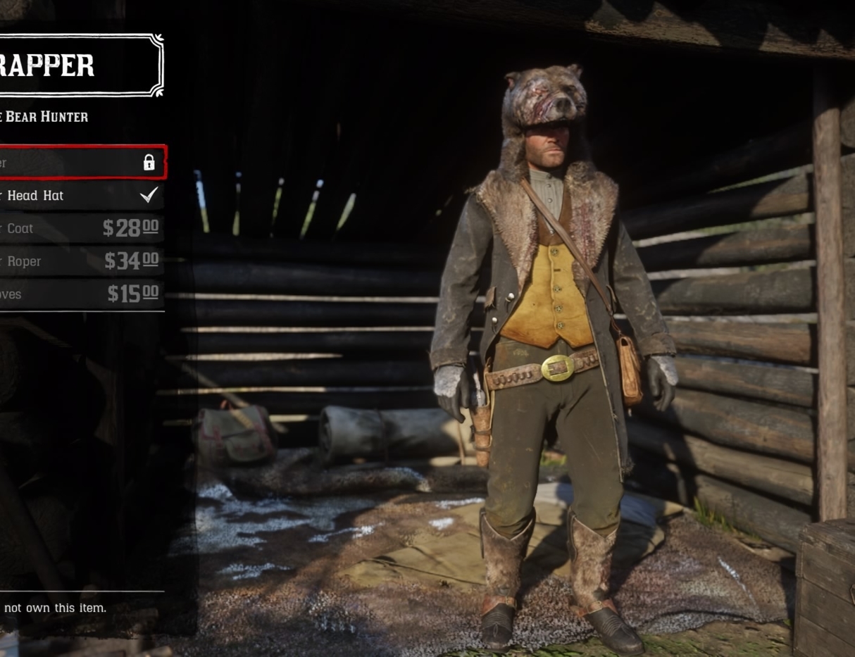 Кому продать легендарную шкуру. РДР 2 костюмы охотника. Red Dead Redemption 2 костюмы. Медвежья одежда рдр2. Rdr 2 костюм медведя.