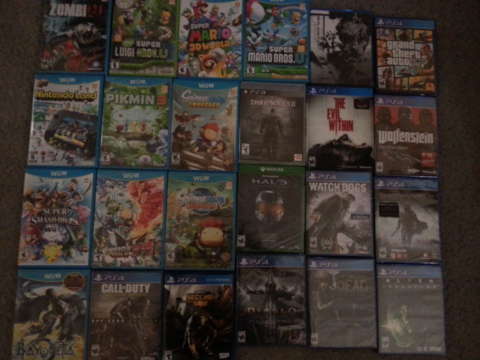 A random picture of Wii U, Xbone, and PS4 games.