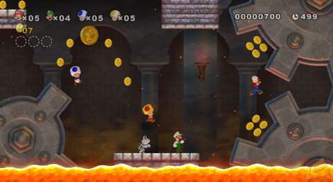While moving platforms and obstacles are nothing new for a Mario title it looks much better on the Wii.