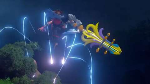 A closer look at the Rocket launcher keyblade transformation.