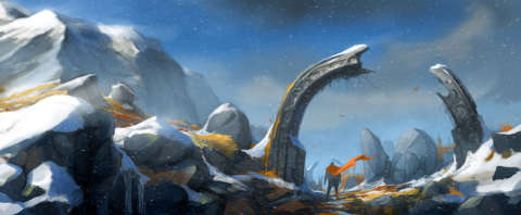 Another piece from Bergquist's portfolio featuring the protagonist in a tundra setting.