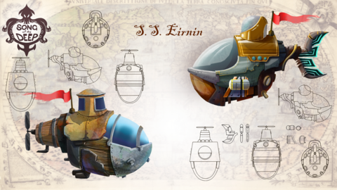 Concept art of Merryn's submarine.