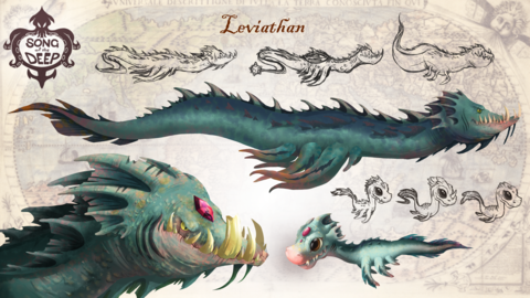 Concept art of Leviathan, one of the game's bosses.