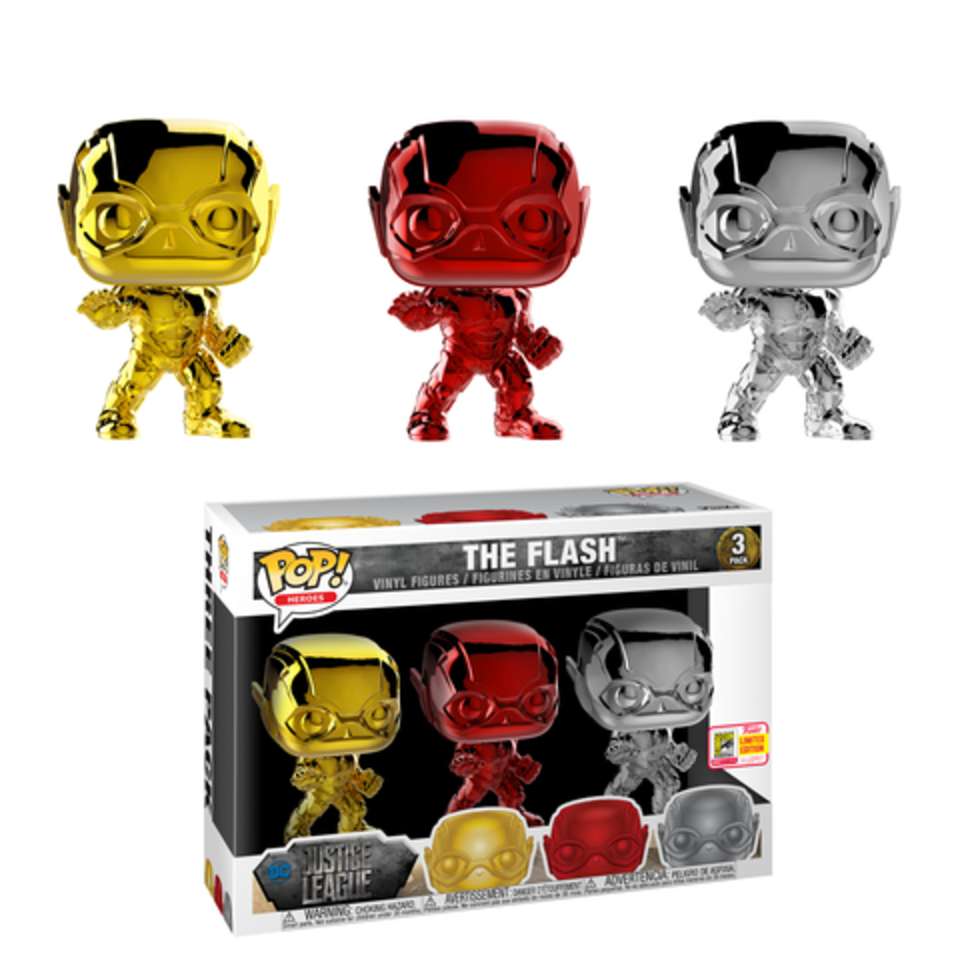 Justice League - The Flash Chrome 3-pack (Gold/Red/Silver)