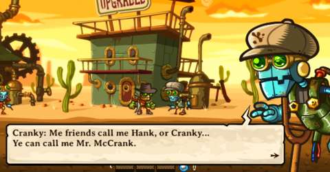 Crank here has an opinion on just about anything which the player will find down in the mines.