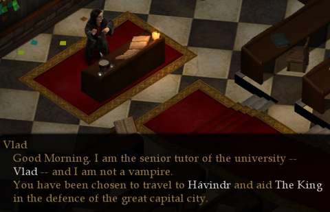 Vlad’s denial that he is a vampire is a running gag in the first story.