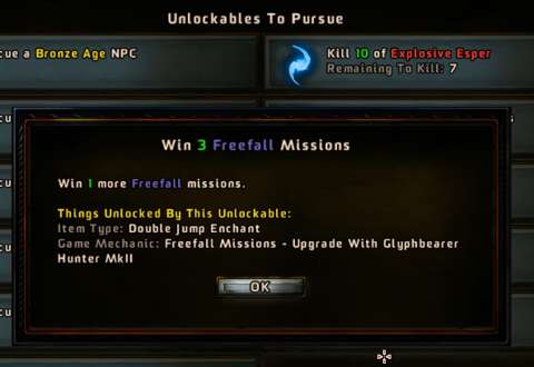 After unlocking the Double-Jump enchant, there are few reasons to pursue Freefall missions anymore.