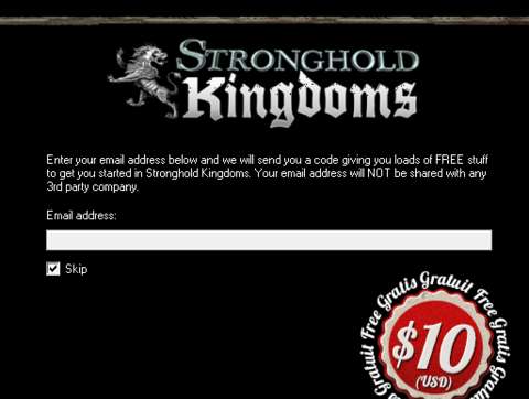 Some game-makers just can’t let go of newsletters as a way of marketing their games with their other games. (This is one of the ‘steps’ in the installation of Stronghold Crusaders.)