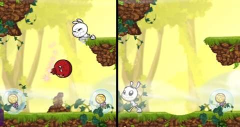 Sometimes, the player needs to have the dim-witted Eets push Bombos onto obstacles.