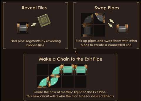 There is a brief tutorial on hacking, just in case the player has not played games like Pipe Mania.