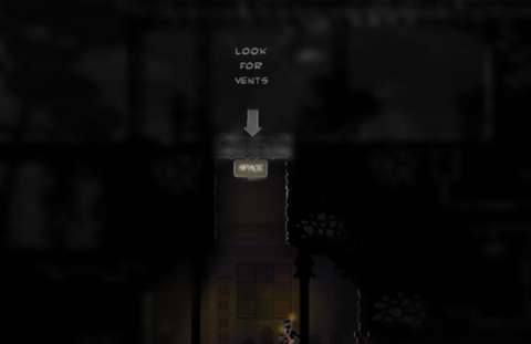 Looking through a grate or doorway causes the region behind the player character to turn blurry.