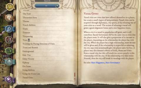 The vassalage system has its own entry in the in-game documentation, just in case the player needs further understanding of it.