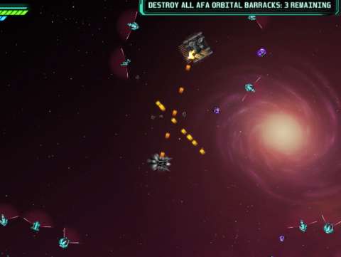 The player’s ship can continue to keep firing while it is cloaked.