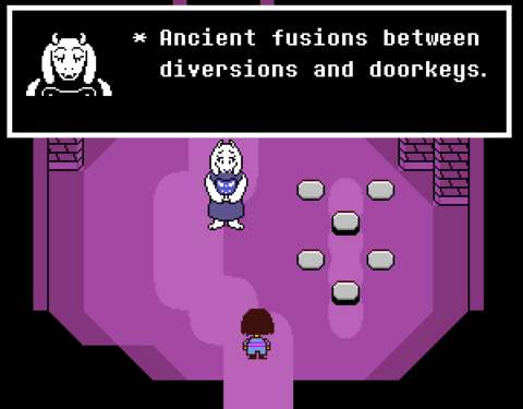 Some of the lampshading of video game tropes does not go down so well, such as Toriel’s description of floor button combinations.