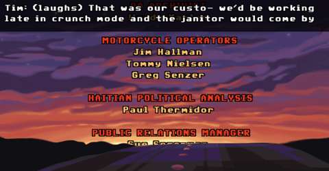There is commentary in the credits too.