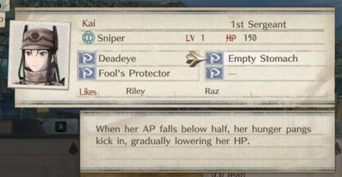 Each one of the player’s units – no exceptions – has an awful Potential. Some are more awful than others’; Kai’s is one of the more manageable ones.