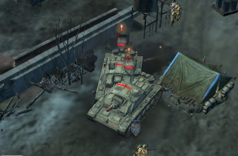 Vehicles generally cannot retreat, but campaign missions do apply the retreating behaviour on enemy vehicles when the player wins. It is a silly sight.