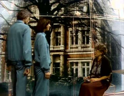 A still from a German television production of Yevgeny Zamyatin's We. Note how One State's citizens, like City 17's, are clad all in blue. 