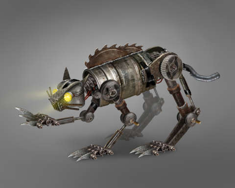 The original concept art for sentry cat by Kelly McLarnon.
