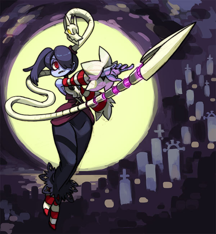 Concept artwork for the Skullgirls DLC character Squigly.