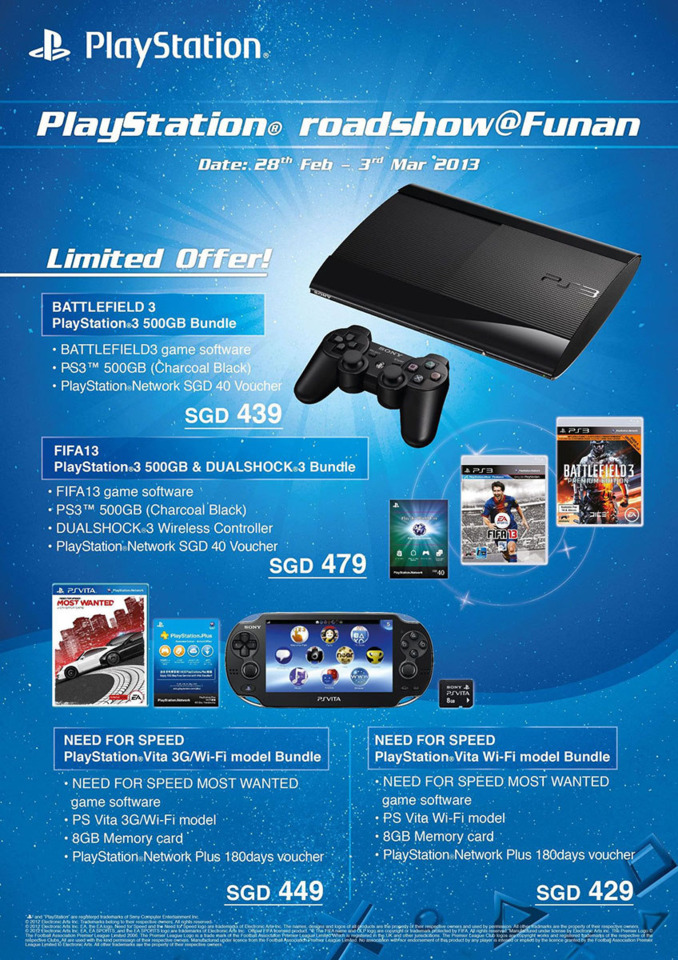 The PlayStation roadshow brochure, featuring console deals up for grabs.