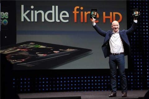 Amazon CEO Jeff Bezos introducing the Kindle Fire HD. Image credit: CNET