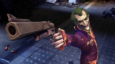 The Joker is just trying to show off Nvidia's 3D Vision technology.