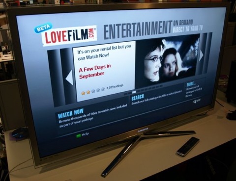 Lovefilm's service running on a Samsung 55C8000, courtesy of CNET UK.