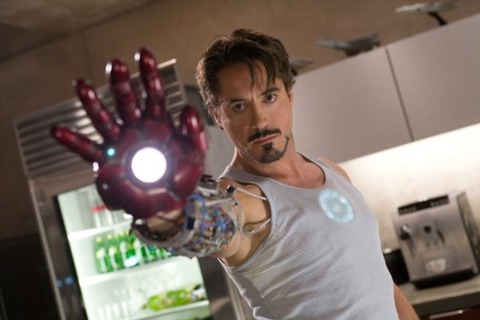 Downey as Stark in Iron Man.