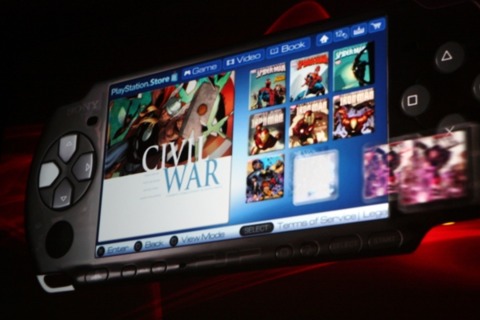 Browsing through Digital Comics on your PSP will look something like this.